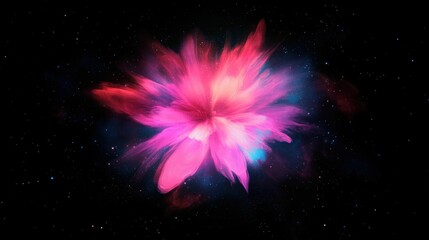 Bright fireworks exploding in the dark night sky with high contrast and vivid colors