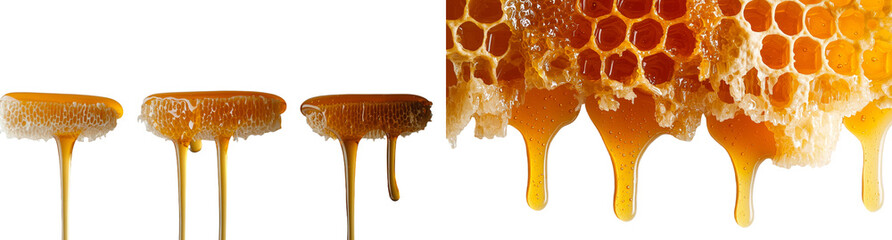 Poster - The given sentence is 'Set honey spill, Sweet honey spill drip isolated transparent png