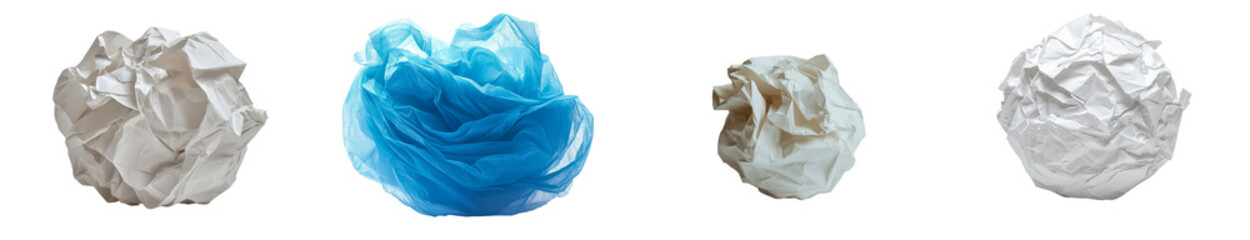 Aufkleber - A colored paper ball, crumpled and isolated, is set against a white background