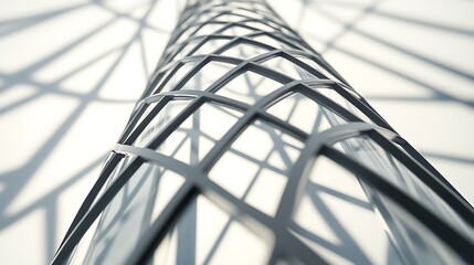 Poster - Intricate lattice structure casting delicate shadows on a light background.