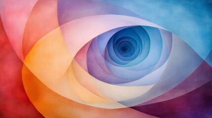 Wall Mural - abstract painting featuring a spiraling tunnel of layered colors