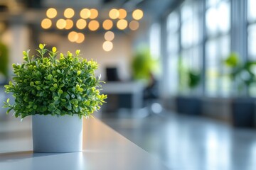 Poster - Indoor plant adding a touch of greenery to a modern office space Enhancing the workplace environment with natural elements