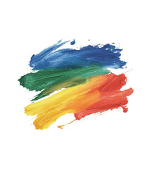 Poster - White background featuring grunge brush strokes with oil paint
