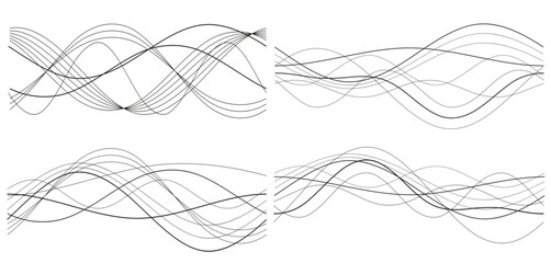 Aufkleber - decorative waves for your banner design, printing. suitable for cosmetics design, candy, yoga, fashi