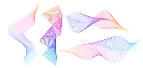 Poster - Decorative waves for your banner design, printing. Suitable for cosmetics design, candy, yoga, fashion, music. Design element