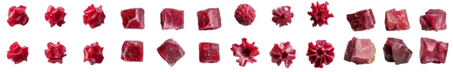 Poster - In a collection, a lone cranberry is set against a white background with every detail sharp due to full depth of field