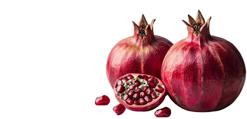 Aufkleber - The image features a fresh raw pomegranate isolated on white, included in a collection, and it comes with a clipping path and full depth of field