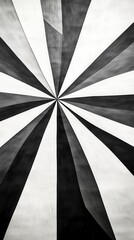 Fototapete - Abstract grayscale radial design featuring textured radiating lines converging at the center, creating a dynamic, textured visual effect.