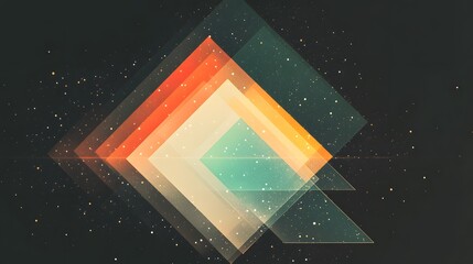Poster - abstract colorful geometric shapes with motion and depth effect