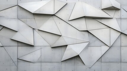 Poster - Abstract Geometric Pattern on Modern Architectural Wall Surface