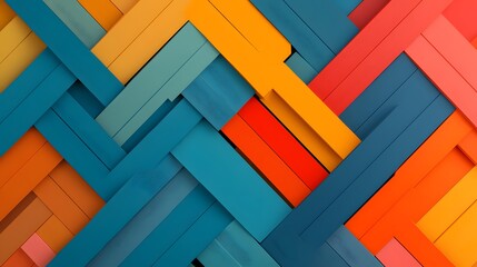 Poster - Colorful Abstract Background of Woven Strips in Vibrant Hues