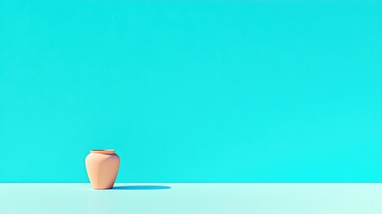 Poster - stunning minimalist composition featuring solitary object against solid blue background emphasizing perfect balance