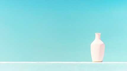 Poster - stunning minimalist composition featuring solitary object against solid blue background emphasizing perfect balance