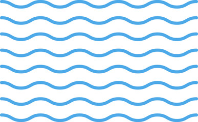 Water line wave ornament collection for print, UI or app web design. Seamless marine wave decoration pattern isolated on white background. Ocean, sea waves flat Trendy Simple lines icons symbols set.
