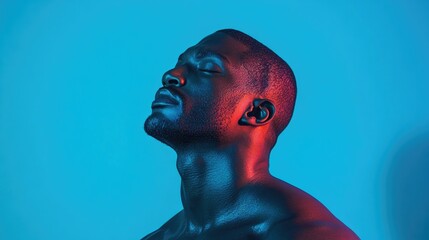 Poster - capture plastique aesthetic portrait on solid smooth background