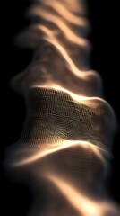 Aufkleber - Abstract glowing mesh surface on dark background, depth of field look