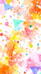 Poster - Dynamic watercolor celebration with vibrant geometric confetti design