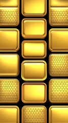 Poster - Luxurious Gold Palette of Rounded Rectangles Texture and Background
