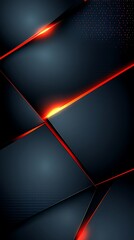 Aufkleber - Sleek modern tech background with geometric shapes and red glow