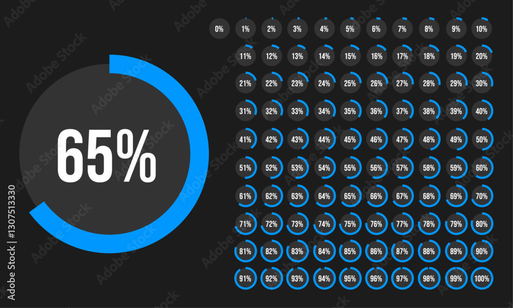 Circular percentage loading progress pie chart diagram infographic from ...