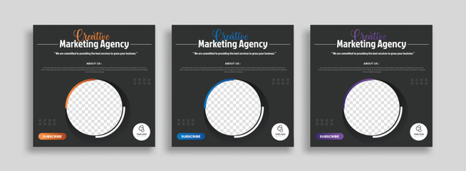Wall Mural - creative marketing agency business promotion social media post template.