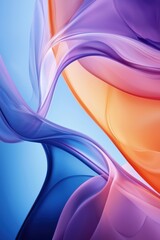 Poster - colorful abstract background with flowing shapes in blue, orange, and purple hues