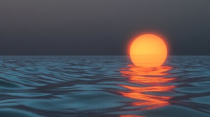 Wall Mural - a vibrant sunset reflecting onto a serene and tranquil ocean surface