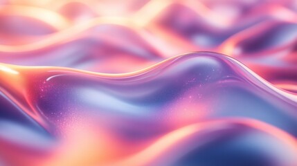 Wall Mural - Abstract flowing vibrant wavy shapes with soft and colorful gradients