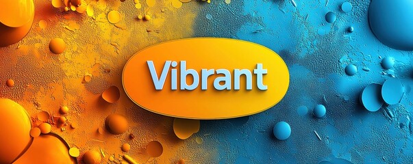 Poster - vibrant abstract design with contrasting blue and orange color theme and patterns