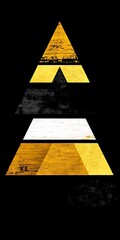 Poster - Abstract composition of colored geometric shapes on a dark background