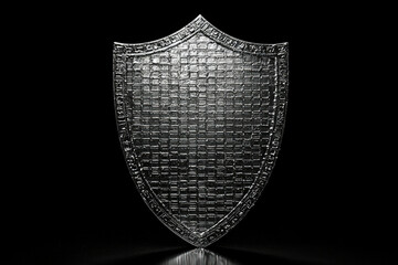 Poster - A metallic shield with intricate detailing, symbolizing protection and security.
