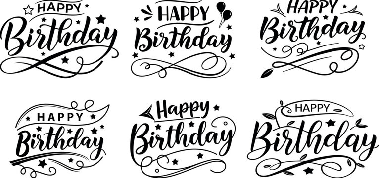 Happy Birthday Typography Design Vector