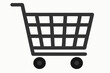 © Sam Design - simple vector shopping cart with wheels, minimal black icon