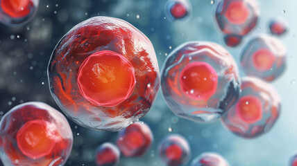 Aufkleber - This Stem cells shown in detail, illustrating their potential in regenerative medicine and therapy.