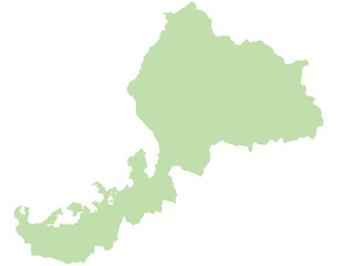  福井県　地図　黄緑　イラスト