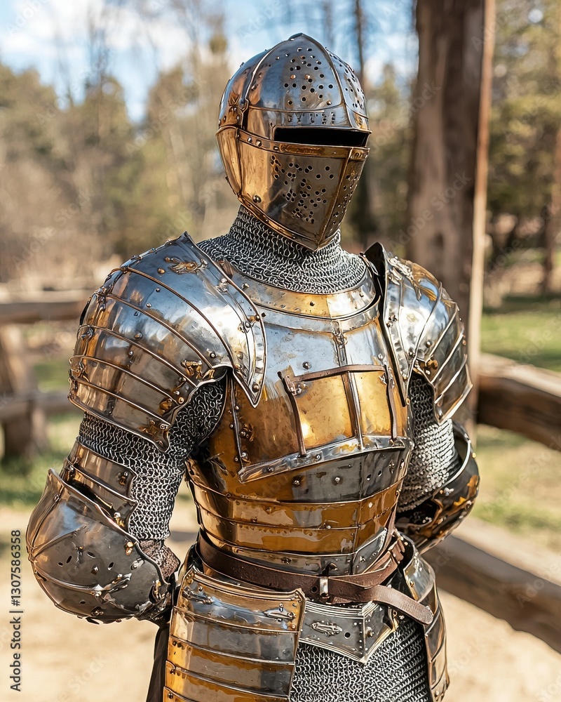 Knight Images Medieval knight in full armor holding a sword with a determined ...