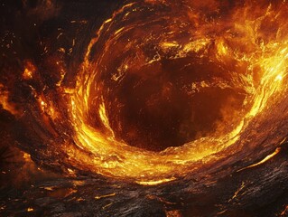 Wall Mural - Spiral of Fire in Black Hole