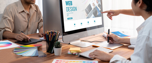 Leinwandbilder - Website design software provide brisk template for online retail business and e-commerce