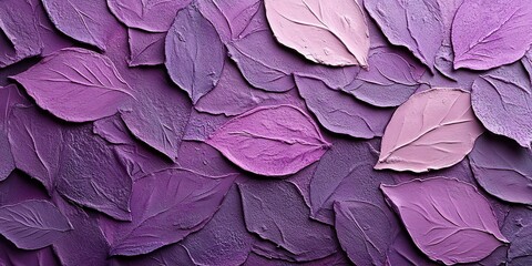 Poster - Textured purple leaves create a unique artistic composition ideal for decor or design projects