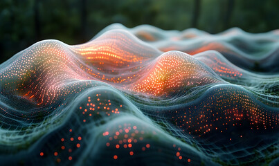 Poster - Abstract data landscape, forest background