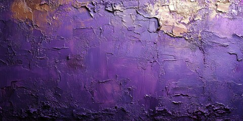Poster - Abstract textured wall with rich purple tones and interesting patterns captured in a close-up shot during the afternoon light