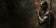 © David Zarzosa - Symbolic illustration of a chained African man against dark background with copy space, representing the repression and enslavement of the African people.