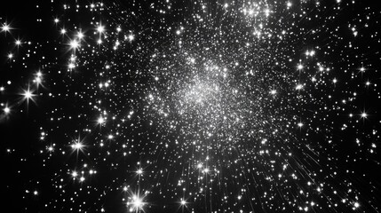 Wall Mural - Black and White Star Cluster