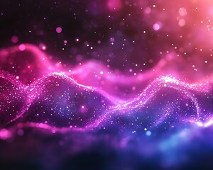 abstract pink and blue particle wave background.