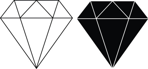 Fototapete - Dimond icon vector for computer, web and mobile app,Diamond jewelry icon  isolatedon white background vector. Dimond vector line icon.