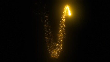 Wall Mural - Abstract Golden Trail with Shimmer Particles Forming Spiral 3d Animation. Beautiful Golden Streak Flying by Helix on Black Background. Magic Effect Illustration. Motion Design Concept 4k.