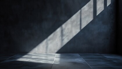 Poster - Beautiful Chiaroscuro On An Empty Light Dark Wall: Perfect For Product Presentation And Mock Up Purposes. A Stunning Background.