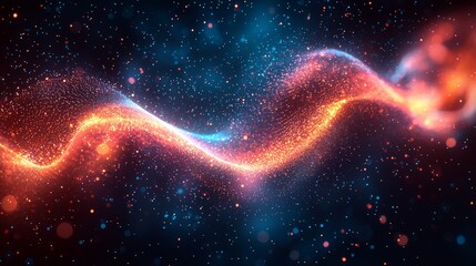 Poster - An intricate neon network of linked lines shaping a futuristic digital space