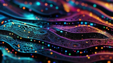 Poster - Glowing lines adorn an abstract circuit board in this illustration, ideal for use as a presentation or wallpaper background