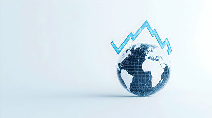 Poster - Globe With Graph Line Indicating Growth and Financial Success